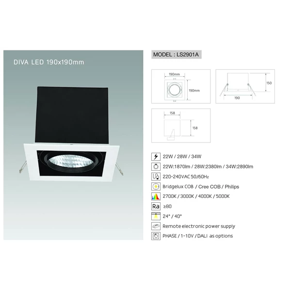 Lmapu Downlight LED OSCLED DIVA190
