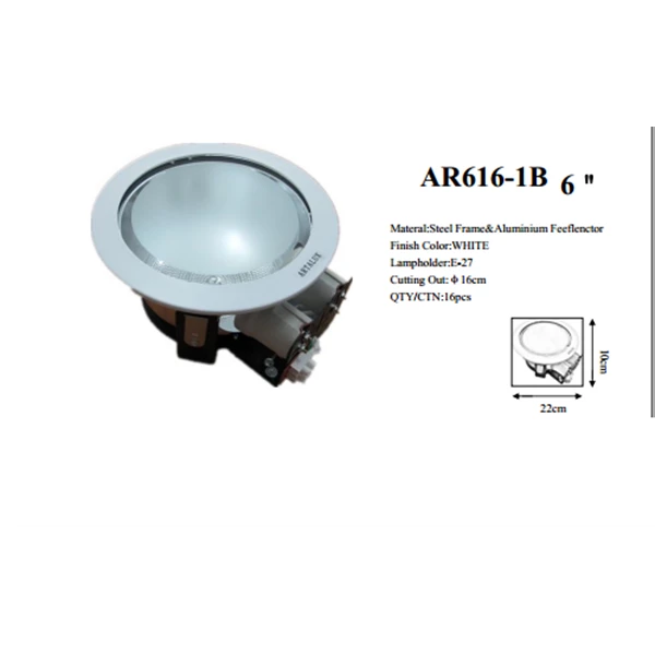 Disposable Glass Downlight lamp 6inch