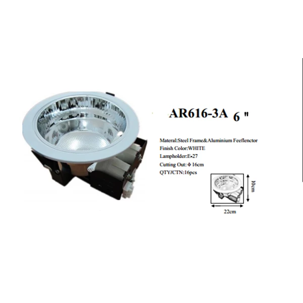 Lamp Downlight without glass 6inch 