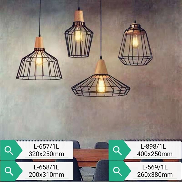 Lampu Gantung Dekoratif L-658/1L Fitting E27 